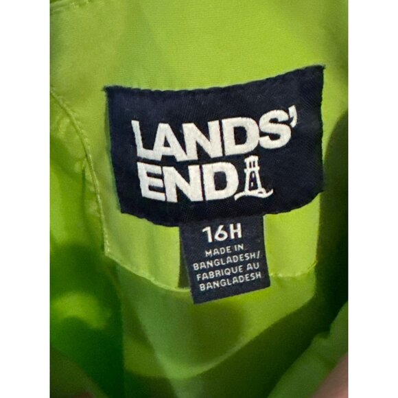 Lands End Boys Neon Green Snow Bib Overalls 16H Water-Resistant Insulated Winter - Picture 4 of 4